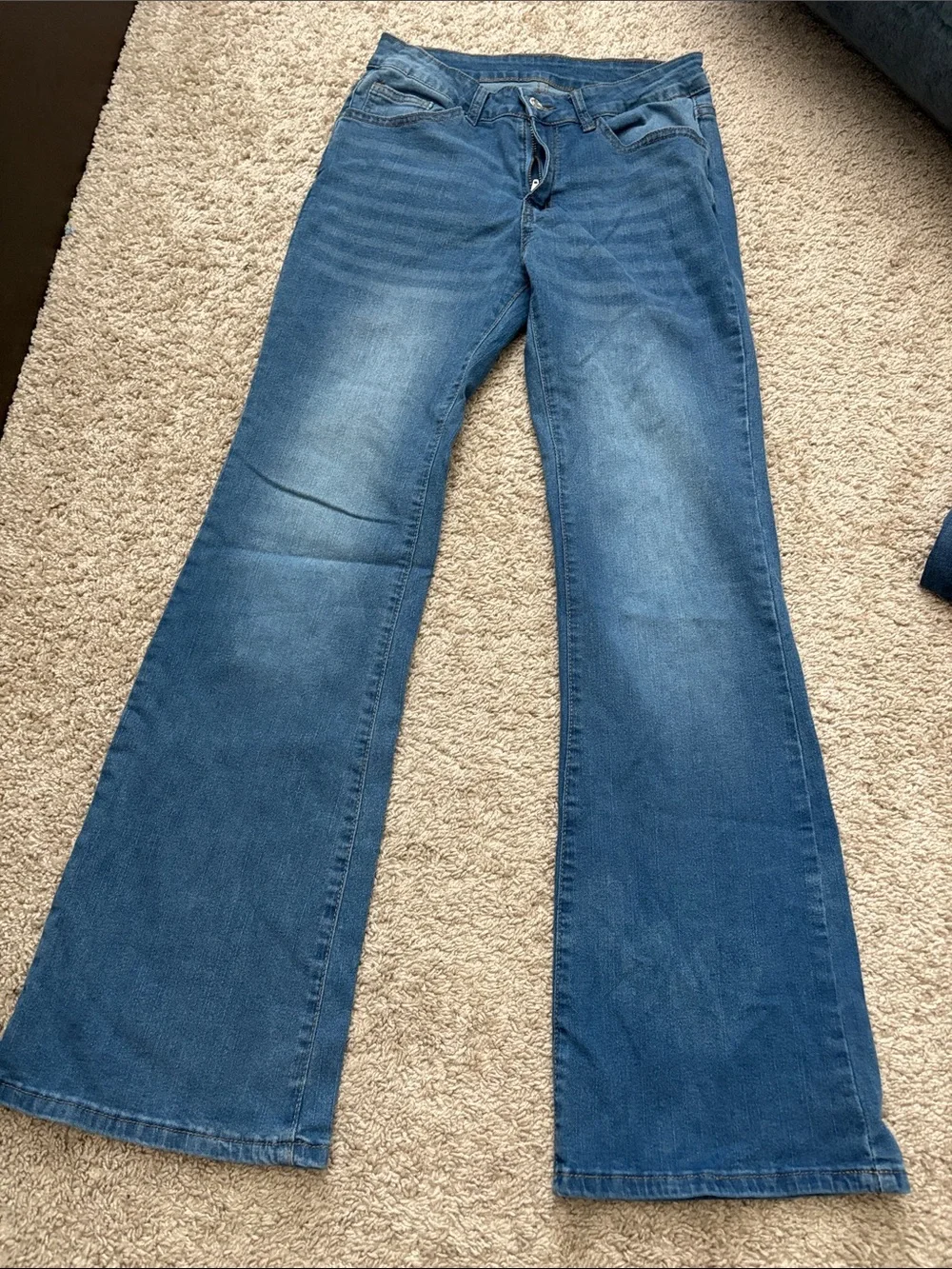 PacSun Women's Mid-Rise Blue Flare Jeans